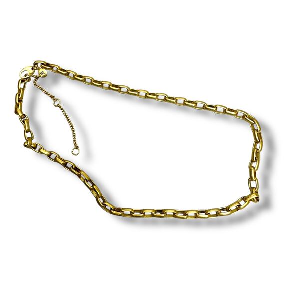 Madewell Pomegranate Seed Gold Chunky Cable Chain Adjustable Choker Necklace - Picture 3 of 4